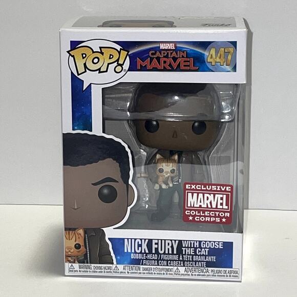 Funko Pop Marvel Collectors Corps Nick Fury with Goose the Cat Captain Marvel - Picture 1 of 6